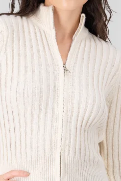 Shasa High Neck Sweater With Zipper