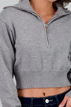 Shasa High Neck Sweater with Zipper