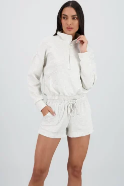 Shasa High Neck Zip Up Sweatshirt