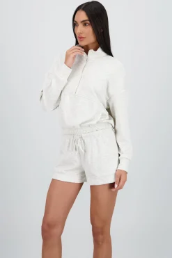 Shasa High Neck Zip Up Sweatshirt