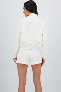 Shasa High Neck Zip Up Sweatshirt