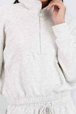 Shasa High Neck Zip Up Sweatshirt
