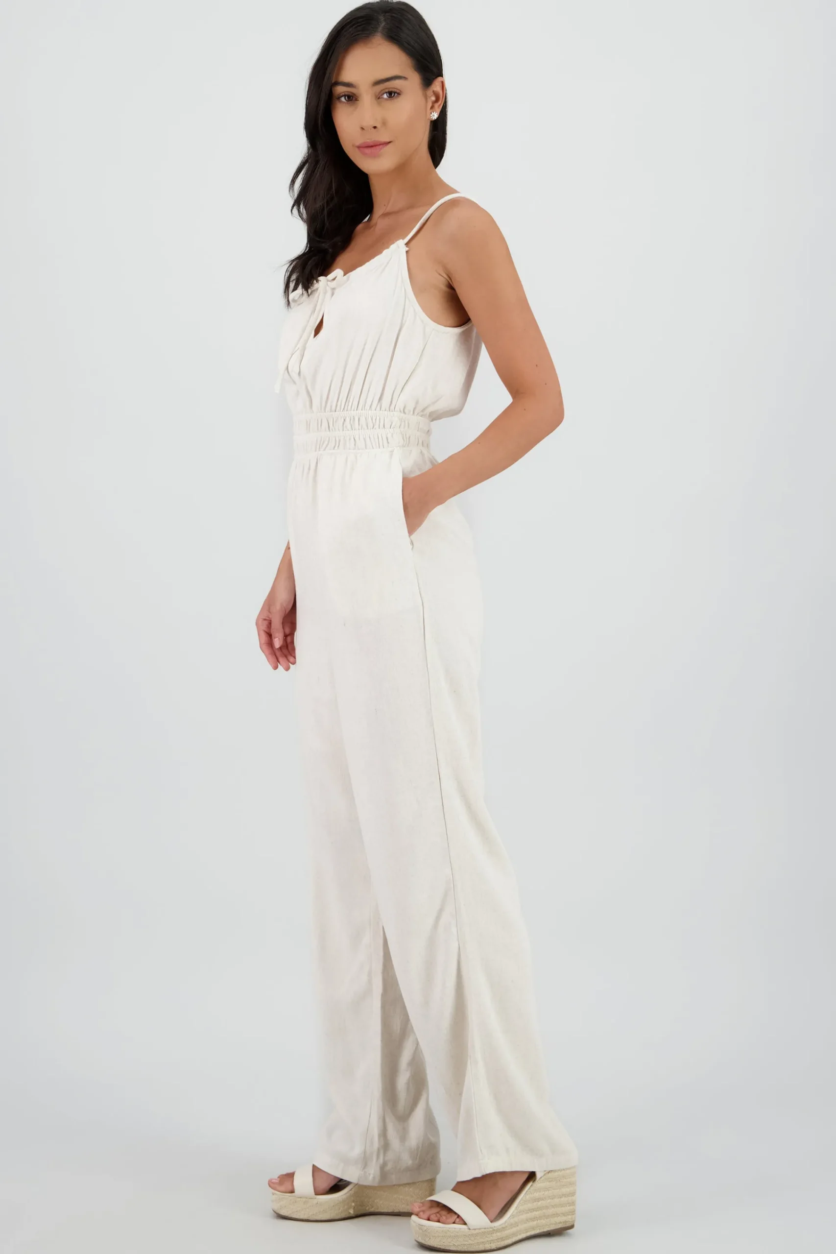 Shasa Jumpsuit with Drawstring Neckline