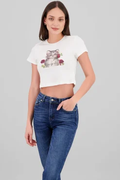 Shasa Kitty Print Top