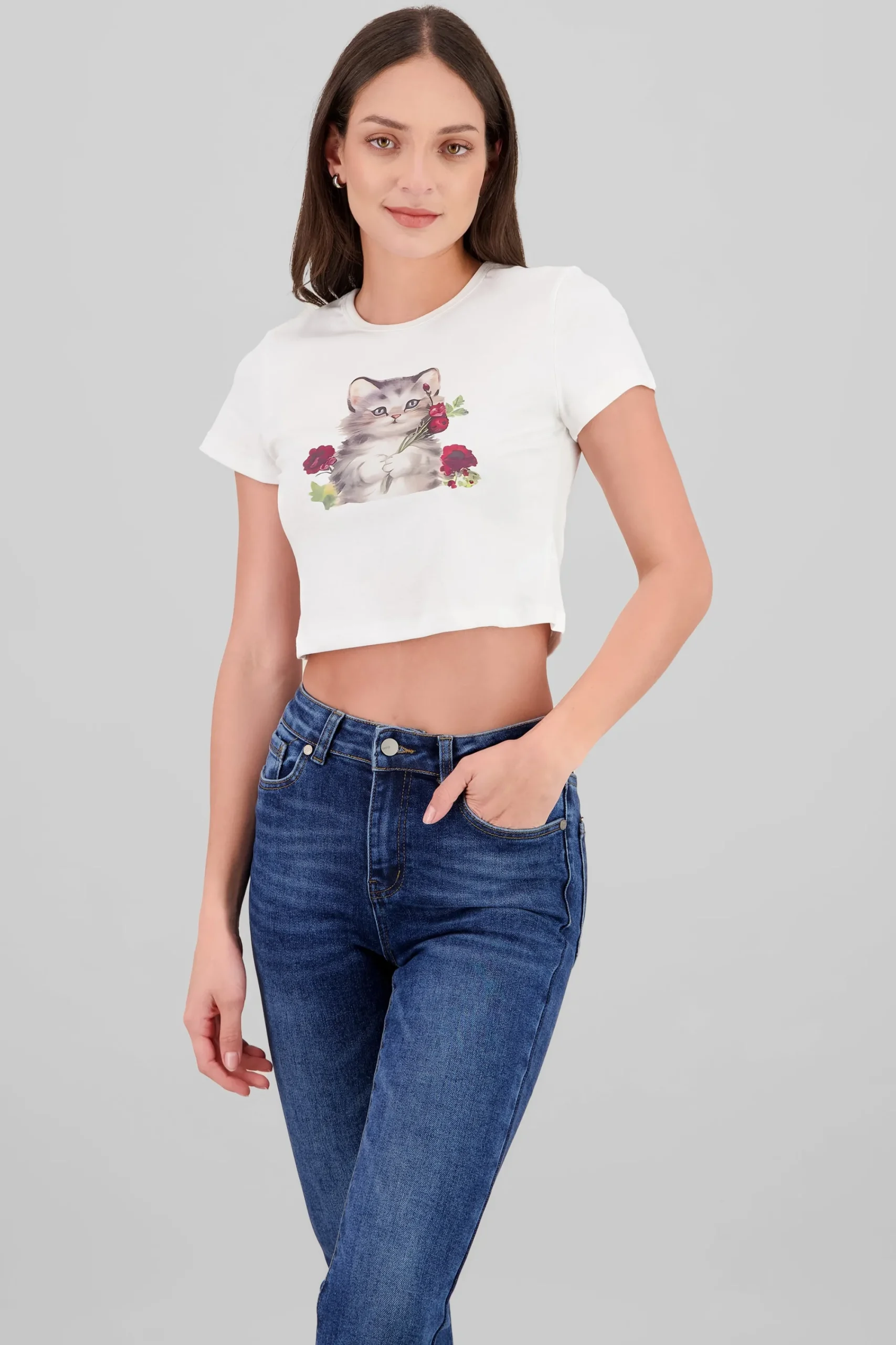 Shasa Kitty Print Top