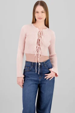 Shasa Knit Cardigan Detail Bow