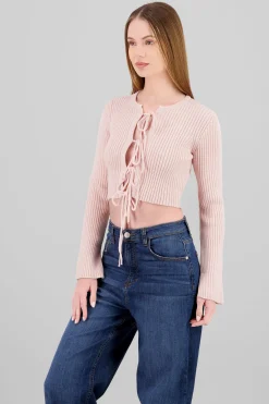 Shasa Knit Cardigan Detail Bow