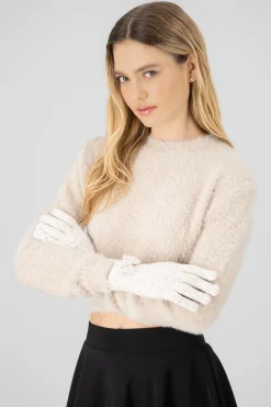 Shasa Knit Gloves with Bow