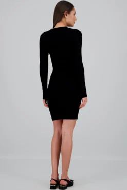Shasa Knit Long Sleeve Midi Dress