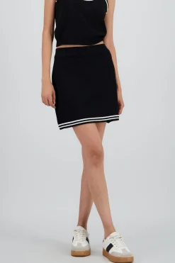 Shasa Knit Mini Skirt with Contrast Stripes