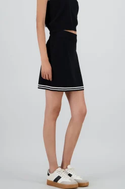 Shasa Knit Mini Skirt with Contrast Stripes