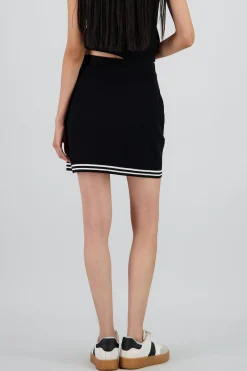 Shasa Knit Mini Skirt with Contrast Stripes