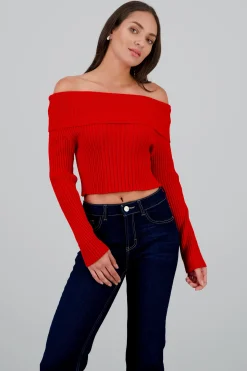 Shasa Knit Off Shoulder Sweater