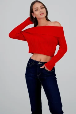 Shasa Knit Off Shoulder Sweater