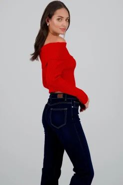 Shasa Knit Off Shoulder Sweater