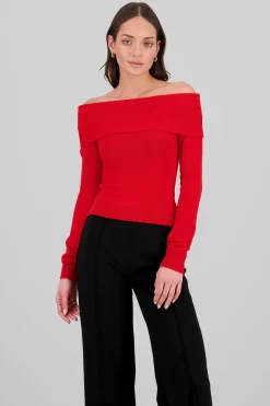 Shasa Knit Off Shoulder Sweater