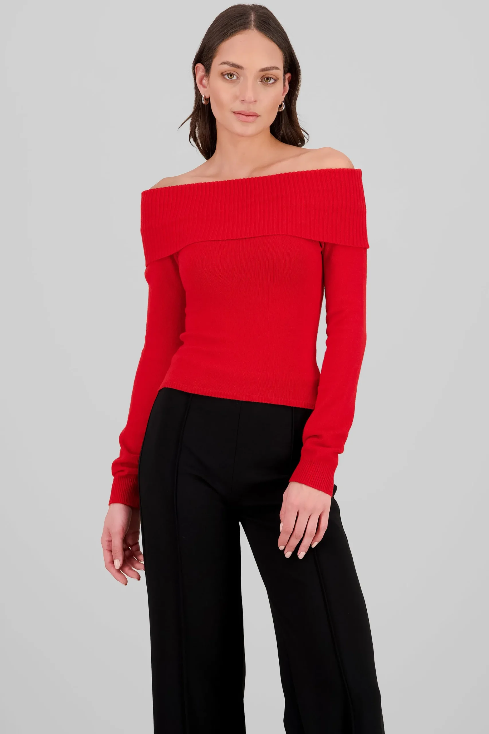Shasa Knit Off Shoulder Sweater