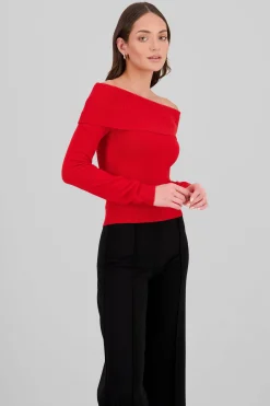 Shasa Knit Off Shoulder Sweater