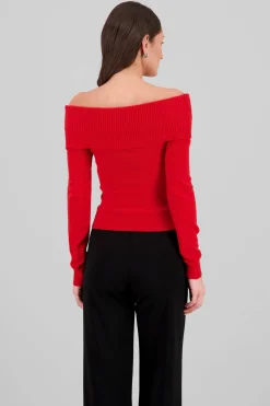 Shasa Knit Off Shoulder Sweater