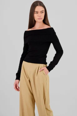 Shasa Knit Off Shoulder Sweater