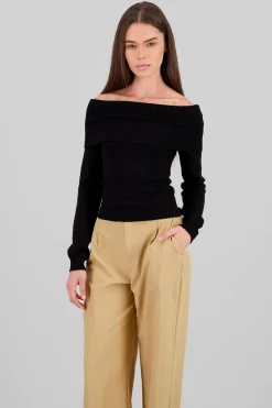 Shasa Knit Off Shoulder Sweater