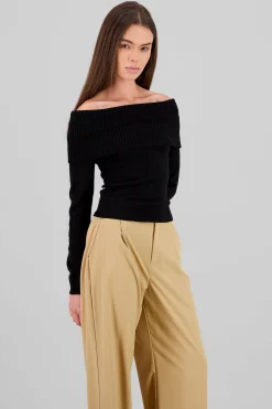 Shasa Knit Off Shoulder Sweater