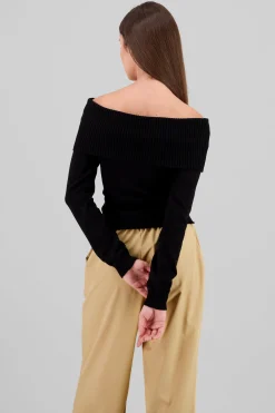 Shasa Knit Off Shoulder Sweater