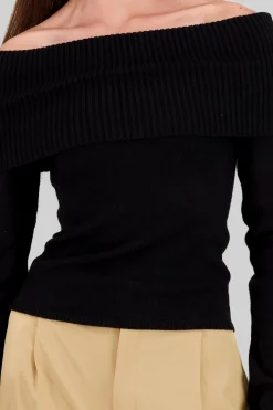 Shasa Knit Off Shoulder Sweater