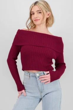 Shasa Knit Off Shoulder Sweater