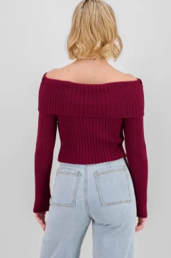 Shasa Knit Off Shoulder Sweater