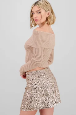 Shasa Knit Off Shoulder Sweater