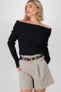 Shasa Knit Off Shoulder Sweater