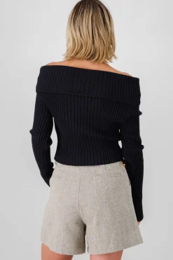 Shasa Knit Off Shoulder Sweater