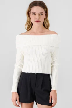 Shasa Knit Off Shoulder Sweater