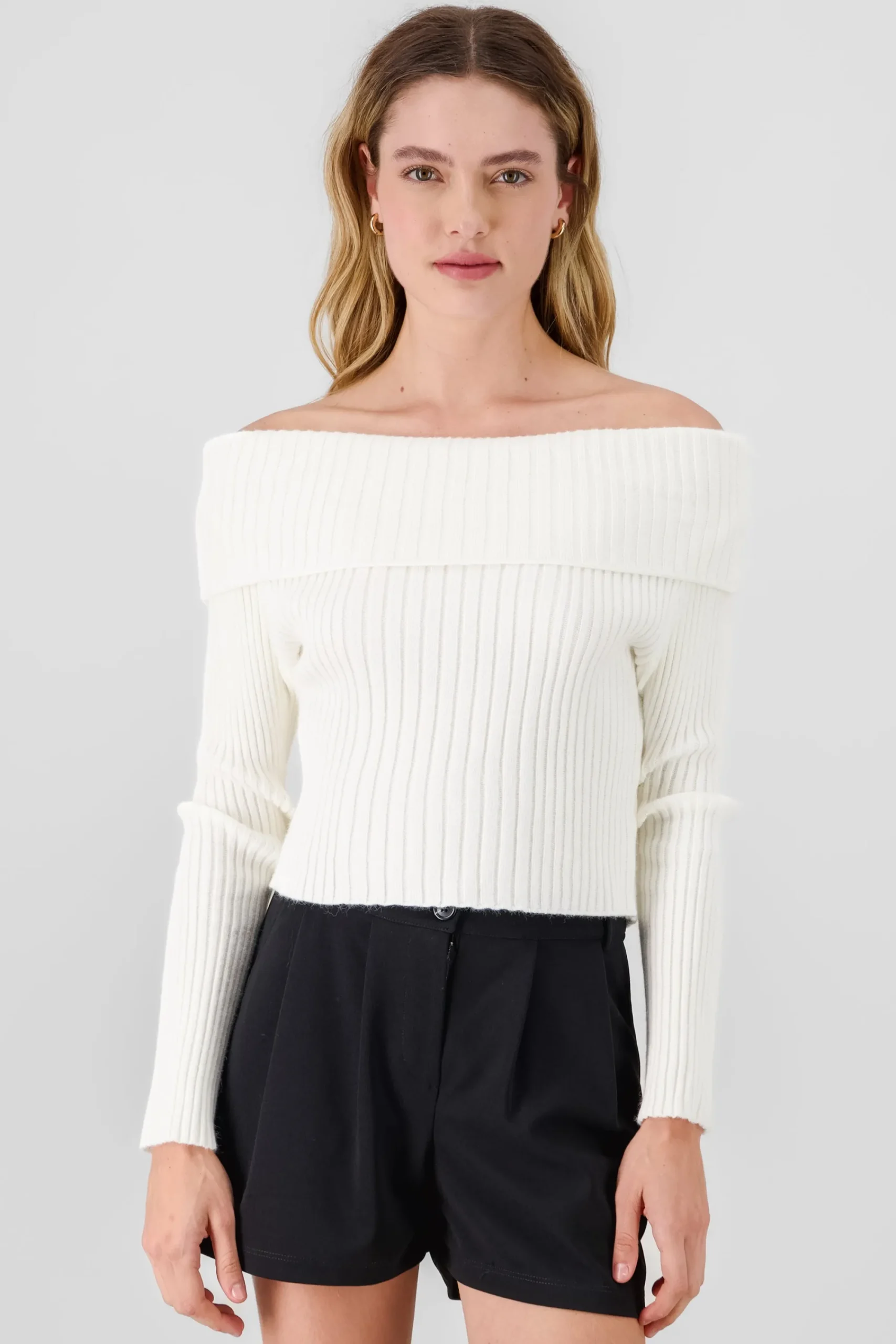 Shasa Knit Off Shoulder Sweater