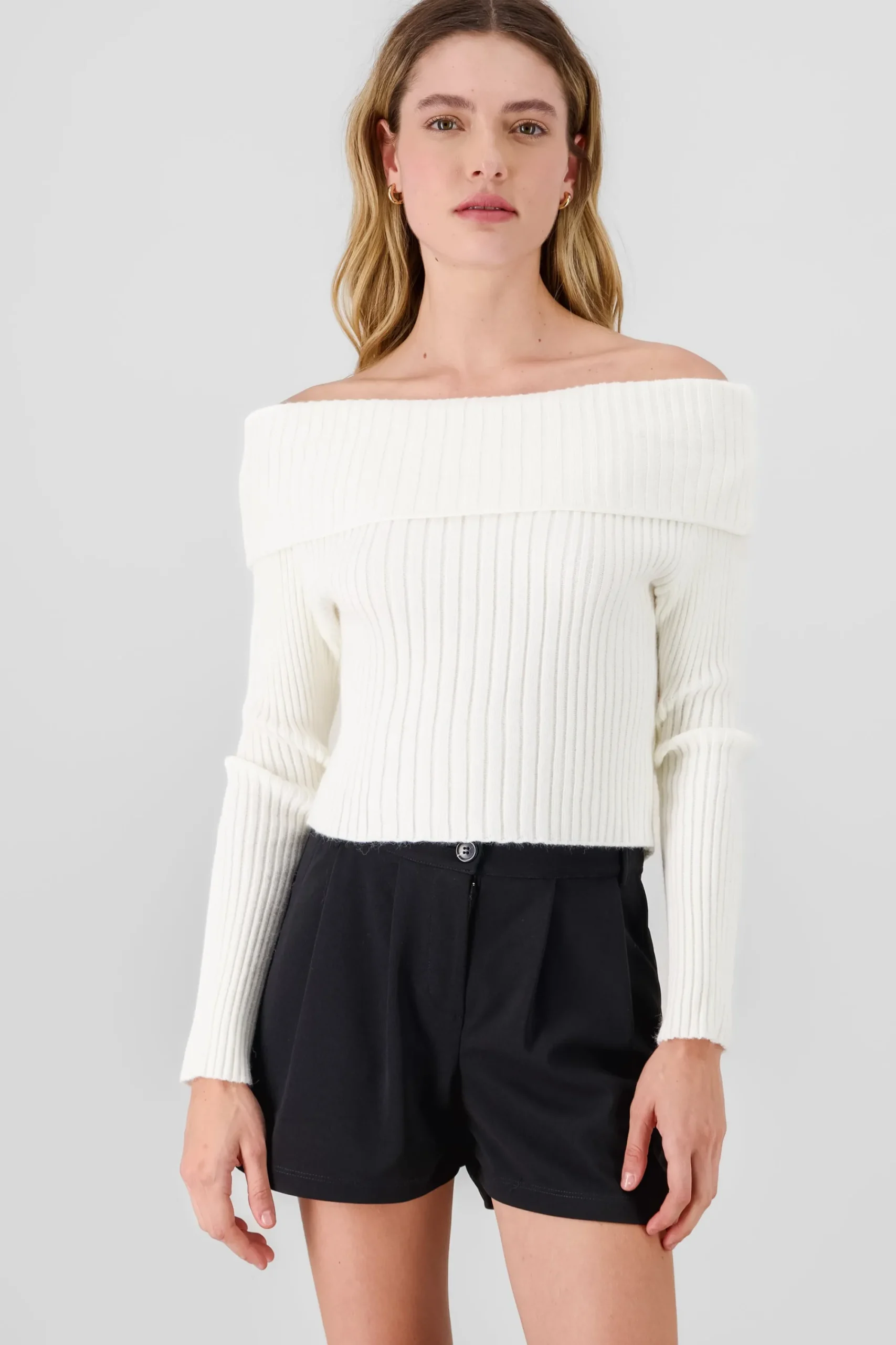 Shasa Knit Off Shoulder Sweater