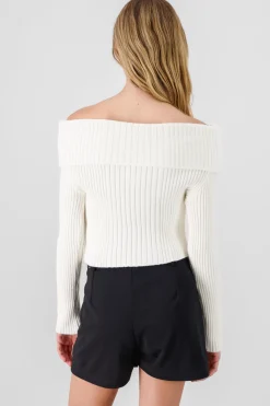 Shasa Knit Off Shoulder Sweater