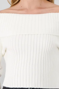 Shasa Knit Off Shoulder Sweater