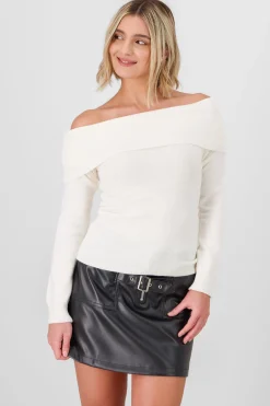 Shasa Knit Off Shoulder Sweater