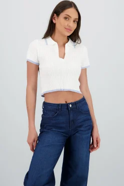 Shasa Knit Polo Top
