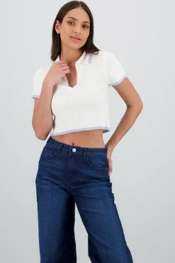 Shasa Knit Polo Top