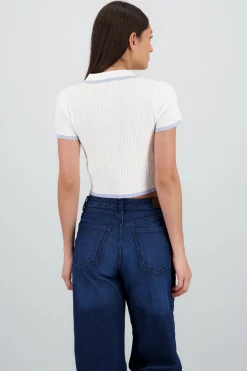 Shasa Knit Polo Top