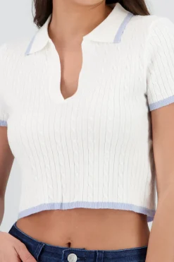 Shasa Knit Polo Top