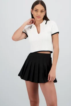 Shasa Knit Polo Top