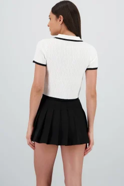 Shasa Knit Polo Top