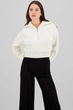 Shasa Knit Sweater with Zipper Detail