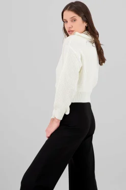 Shasa Knit Sweater with Zipper Detail