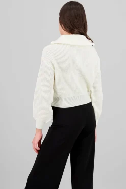 Shasa Knit Sweater with Zipper Detail