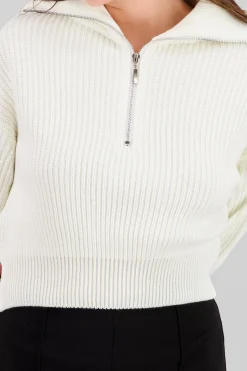 Shasa Knit Sweater with Zipper Detail