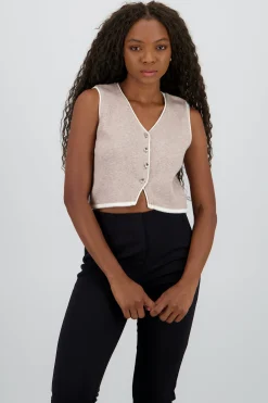 Shasa Knit Vest with Buttons